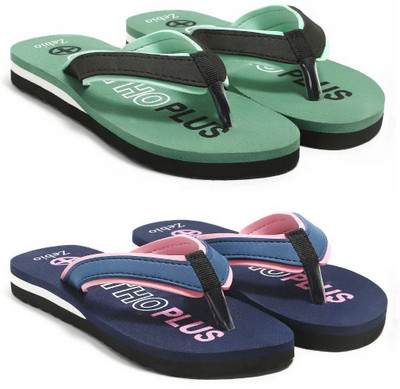 zebio Women Slippers(Green, Black, Navy, Pink , 5)
