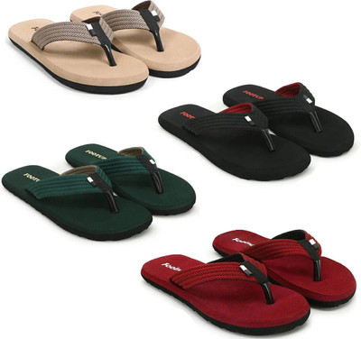 Footup Men 4 Pair Comfortable|Ultra-Light|Stylish and Trendy|Flip Flops Flip Flops(Multicolor , 10)