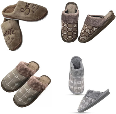 Mahi Enterprises Men Flip Flops(Brown, Beige, Beige, Grey , 6)