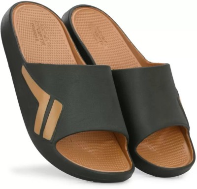 LNT FASHION Men Slides(Brown, Black , 10)