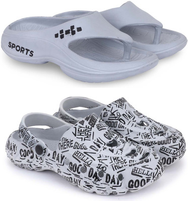 Pampy Angel Men Slippers(Grey, Grey , 8)