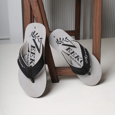 Zeekos Men Mens Comfortable Stylish Trending doctor Slippers(Grey , 7)