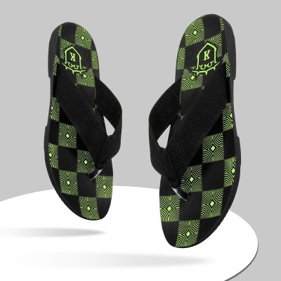 Kzaara Men Flip Flops(Green , 10)