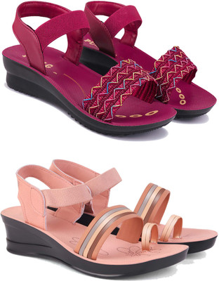 Pennen Women Flip Flops(Pink , 7)