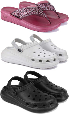 Pennen Women Flip Flops(Black , 7)