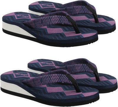 TWO SOFT Women Slippers(Blue, Blue , 5)