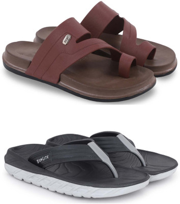 Pampy Angel Men Slippers(Brown, Black , 7)