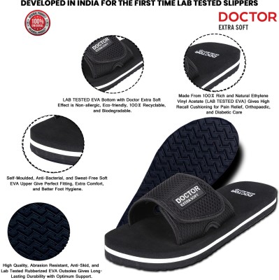 DOCTOR EXTRA SOFT Men Ortho Care Diabetic Orthopaedic Comfort Dr Slippers, Sliders and Flipflops For Men's and Boy's Slides Slippers(Black 12)