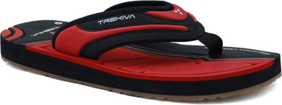 TREKIVA Men Premium Slippers Trendy Comfortable Flexible & Durable, Anti-Skid| TR-T0701 Slippers(Red, Black , 6)