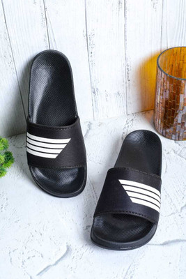 Footox Men Slippers for Men | Slides for Men | Clogs for Men | Flipflop for Men Slides(Black , 7)