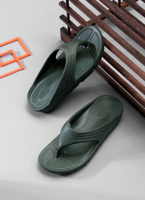 TAFFRAL Men Trending Stylish Lightweight Comfort Flip Flops Slippers(Green , 7)