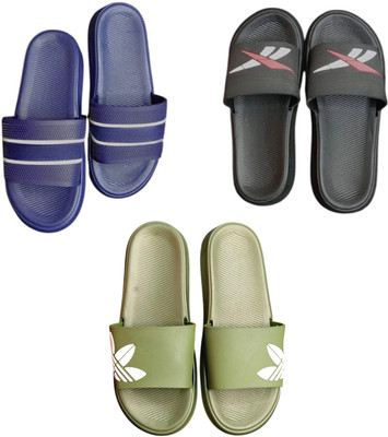 BLIBBERS Men Slides(Blue, Black, Green , 8)