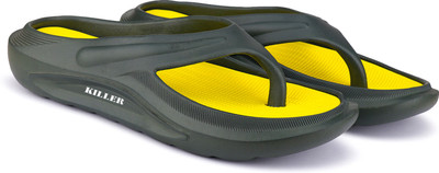 KILLER Men Slippers(Yellow, Olive , 6)