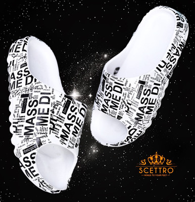 SCETTRO Men Slides(Off White , 7)