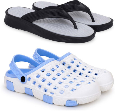 Pampy Angel Men Slippers(Grey, Blue , 7)