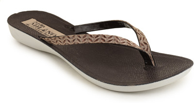 ACTION MILANO Women Flip Flops(Brown , 5)
