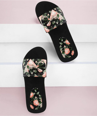 FOOTOXX Women Slides(Black , 4)