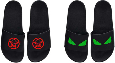 nvisan Men Slides(Green, Red , 8)