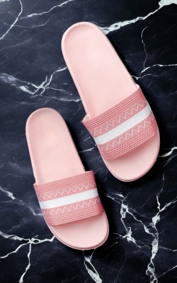 Kapani Fashion Women Slides(Pink, White , 8)