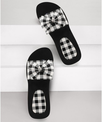 SHIPEE Women Slippers(Black , 4)