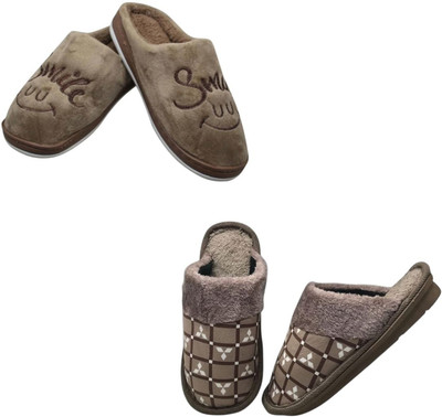 Mahi Enterprises Men Flip Flops(Brown, Beige , 10)