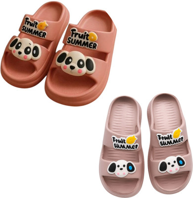 Shivaru trader Women Slippers(Pink, Beige , 4)