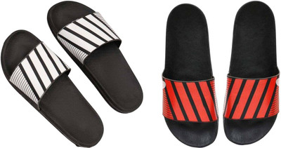 nvisan Men Slides(Black , 9)