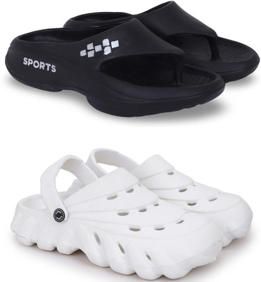 Pampy Angel Men Slippers(Black, White , 8)