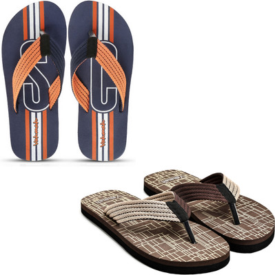VAHMAH Men Slippers(Navy, Brown , 10)