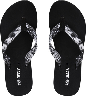 ASHUMAN Women Slippers(White , 8)