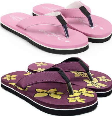 VAHMAH Women Slippers(Pink, Purple , 5)