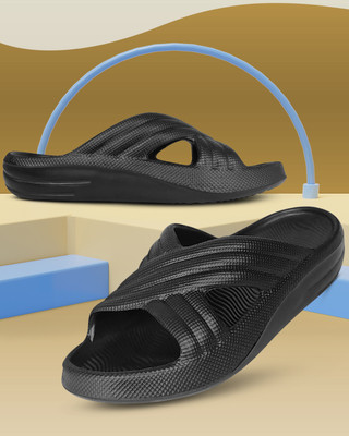 TieFit Men Slides(Black , 9)