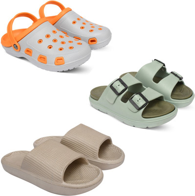Acorn Men Slides(Orange, Olive, Beige, Grey , 8)