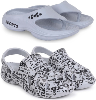 Pampy Angel Men Slippers(Grey, Grey , 7)