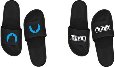 nvisan Men Slides(Blue, White , 9)