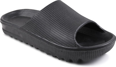World Wear Footwear Men Slides(Black , 7)
