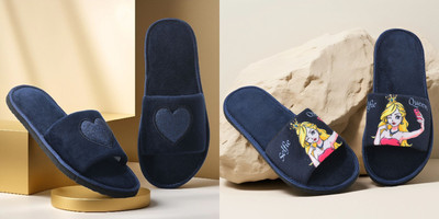 Y key Women Flip Flops(Navy, Navy , 7)