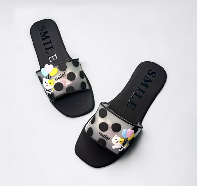 TAFSHA Women Slides(Black , 5)