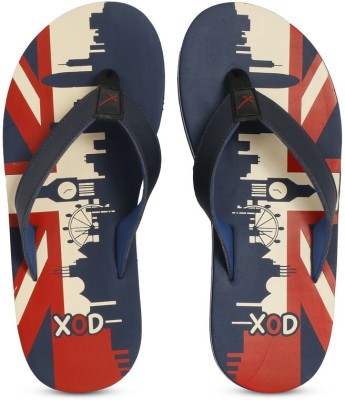 XOD Men Flip Flops(Blue, Red , 10)