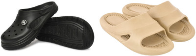 ventus Men Slides(Black, Beige , 10)