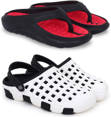 Kapani Fashion Men Slippers(Red, Black , 9)