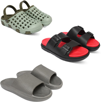 Acorn Men Slides(Olive, Red, Grey , 10)