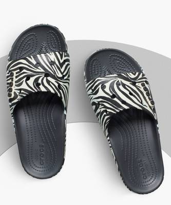 CROCS Classic Crocs Animal Remix Black Zebra Print Unisex Slide