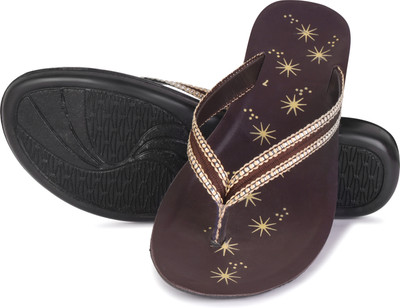 ABN Women Flip Flops(Tan, Brown , 8)