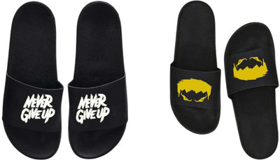 nvisan Men Slides(Yellow, White, Black , 9)