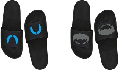 nvisan Men Slides(Blue, Grey , 7)