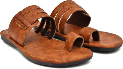 Venice Men Flat Chappal cum Thong Sandal - For Daily Use Outdoor Indoor Home Ethnic Slides(Tan 10)