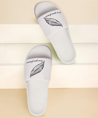 Shoe Mate Men Slides(White , 8)