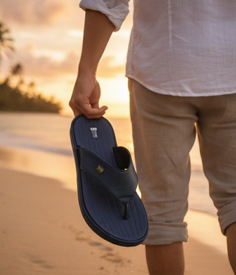 SIZEONE Men Slippers(Tan, Orange , 7)