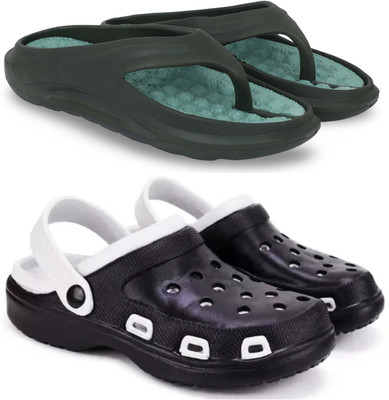 Kapani Fashion Men Slippers(Green, Black , 7)